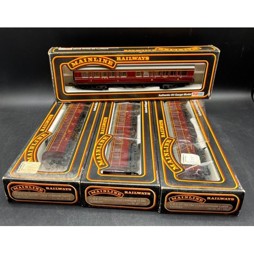 189 - Seven OO gauge LMS Mainline boxed coaches 'Ready-to-Roll'
(1400g)
Mainline 37109 LMS 57' 1st/3rd (CK... 