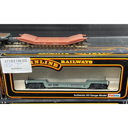 205 - Nine OO gauge Bolster and Well wagons 'Ready-to-Roll' 
(1000g)
Mainline 37182 Bogie well wagon W4194... 