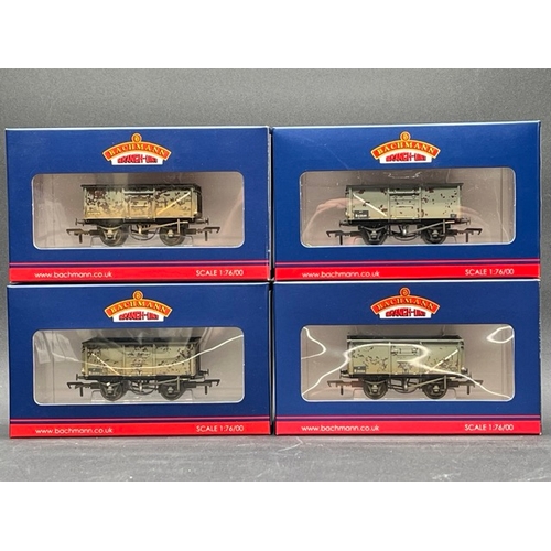 209 - Bachmann OO gauge rake of 14 16 Ton Steel Mineral Wagons with 20 Ton Brake Van each in BR Grey, all ... 