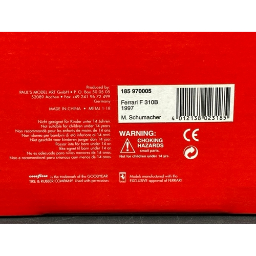 291 - Three Paul's Model Art 1/18 Michael Schumacher Collection Ferrari F1 racing cars
(2200g)
Ferrari F 3... 