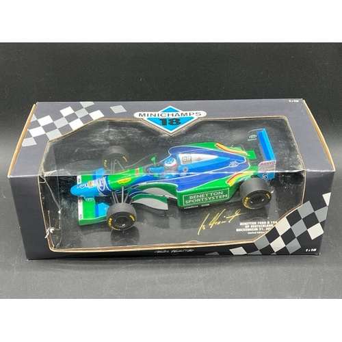 295 - Three Minichamps (Paul's Model Art) Benetton F1 Racing Cars 1/18 scale
(2500g)
Benetton Ford B194 GP... 