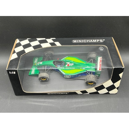 296 - Three Minichamps (Paul's Model Art) Schumacher F1 Racing Cars 1/18 scale
(2500g)
Jordan Ford 191 Bel... 