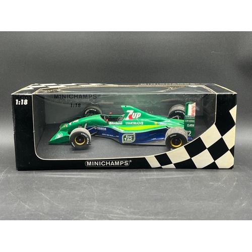 296 - Three Minichamps (Paul's Model Art) Schumacher F1 Racing Cars 1/18 scale
(2500g)
Jordan Ford 191 Bel... 
