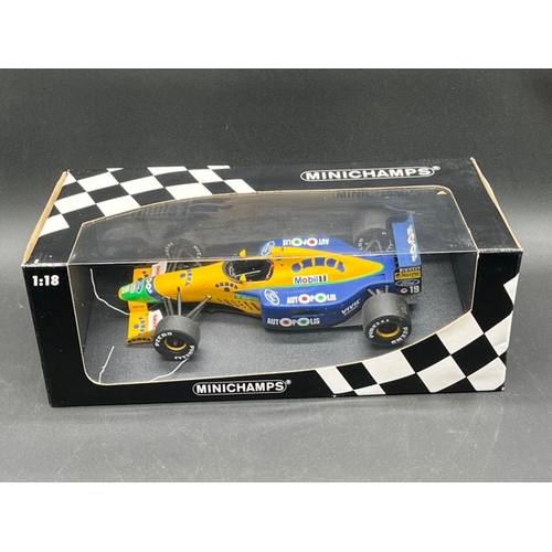 296 - Three Minichamps (Paul's Model Art) Schumacher F1 Racing Cars 1/18 scale
(2500g)
Jordan Ford 191 Bel... 