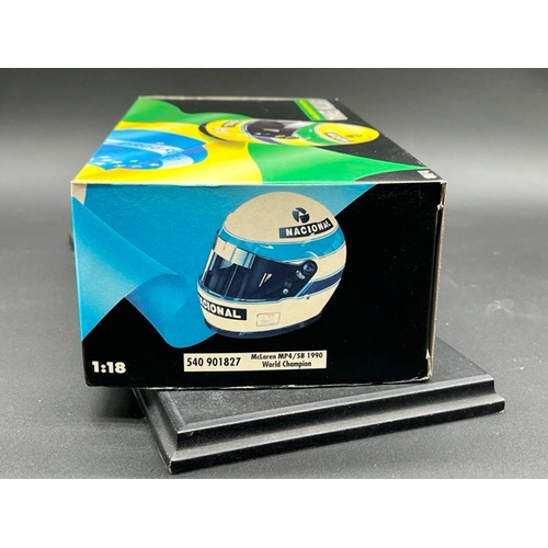 302 - LANG McLaren MP 4/5B Ayrton Senna 1/18 scale in box with display stand
(1100g)
