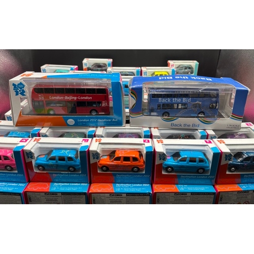262 - 88 Corgi London 2012 Olympic Taxis and Buses
(6800g)
One full set of 40 'Destination London 2012' Ta... 
