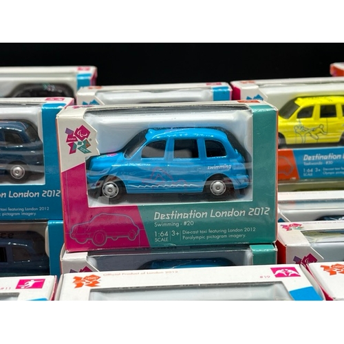262 - 88 Corgi London 2012 Olympic Taxis and Buses
(6800g)
One full set of 40 'Destination London 2012' Ta... 