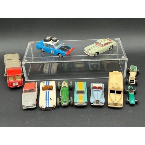 264 - Corgi Hillman Hunter and Aston Martin DB4 with Six Dinky and Three Lesney die-cast vehicles
(1000g)
... 