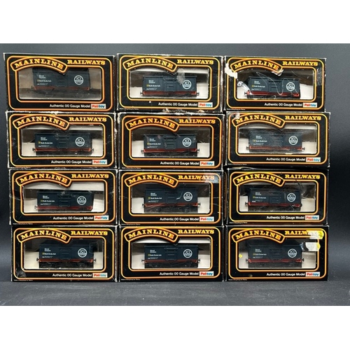 398 - 59 OO gauge Mainline Rolling stock wagons and Tank wagons, boxed (40) and unboxed (19)
(4200g)
inclu... 