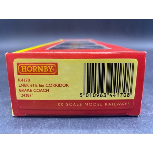 411 - A rake of four boxed Hornby LNER teak coaches
(1000g)
Hornby R4170 Gresley 61ft corridor brake coach... 