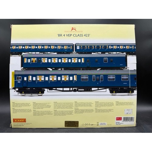 189 - Hornby R2946X Class 423 VEP 4 car EMU in BR Blue - DCC Fitted. Tested Non Runner. 
(1100g)
Tested No... 