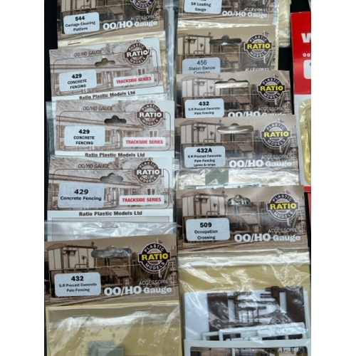 114 - A Job Lot of Sealed un-used OO gauge model railway kits, track components and two Hornby Point motor... 