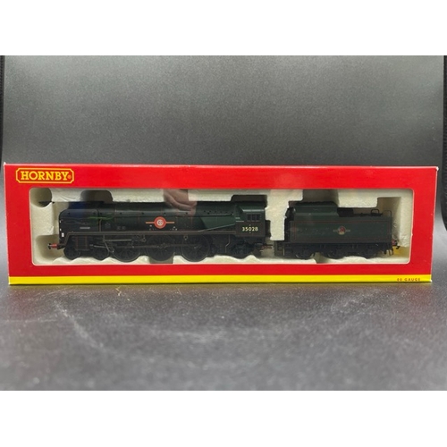 312 - Hornby R2169 Rebuilt Merchant Navy Class 4-6-2 35028 'Clan Line' in BR green - Tested Runner
(600g)
... 