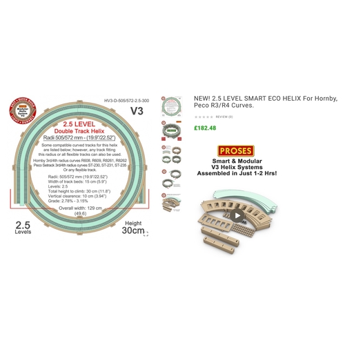 127 - Proses 2.5 Level Smart-Eco Helix System for Hornby, Peco R3/R4 Curves
(6000g)
OO gauge suitable for ... 