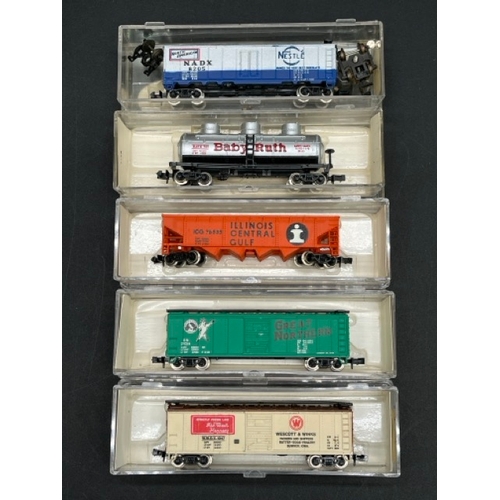 61 - 20 N gauge North American Outline Rolling-stock from various manufacturers, including Bachmann, Riva... 