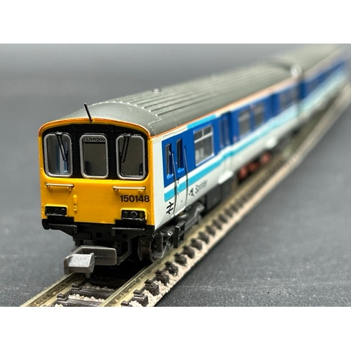 48 - N gauge Graham Farish Class 150/2 Sprinter 2-car EMU 52148/57148 in BR Provincial livery - Tested Ru... 