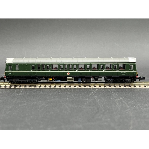 49 - N gauge Dapol 2D-009-000D Class 121 'Bubble Car' W55022 in BR green with small yellow warning panel ... 