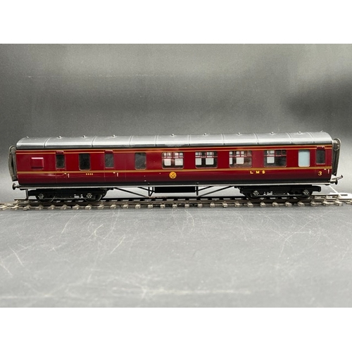 74 - An Edward Exley & Co. O Gauge LMS eight wheel Brake/Passenger coach, LMS  Maroon with black roof, Th... 