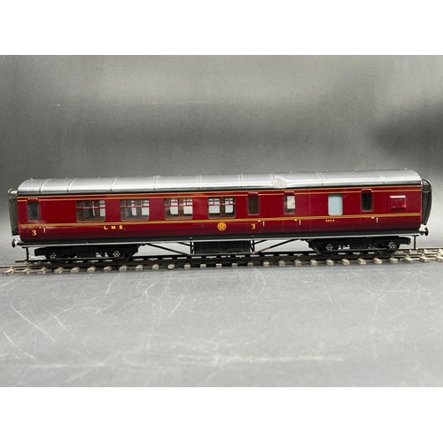 74 - An Edward Exley & Co. O Gauge LMS eight wheel Brake/Passenger coach, LMS  Maroon with black roof, Th... 