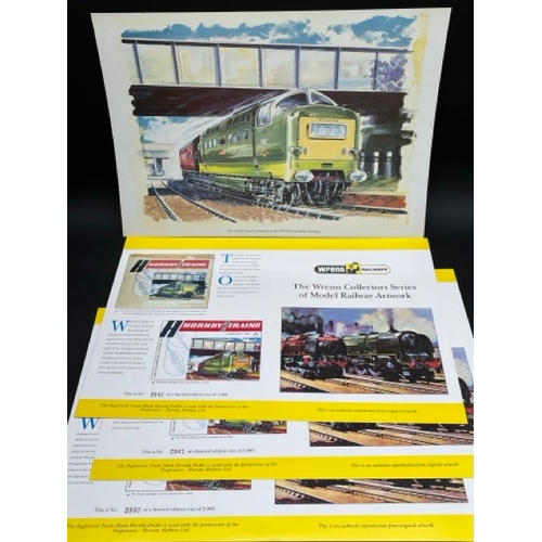 94 - Four Limited Edition Prints of Hornby Dublo original artwork - produced by Wrenn Railways following ... 