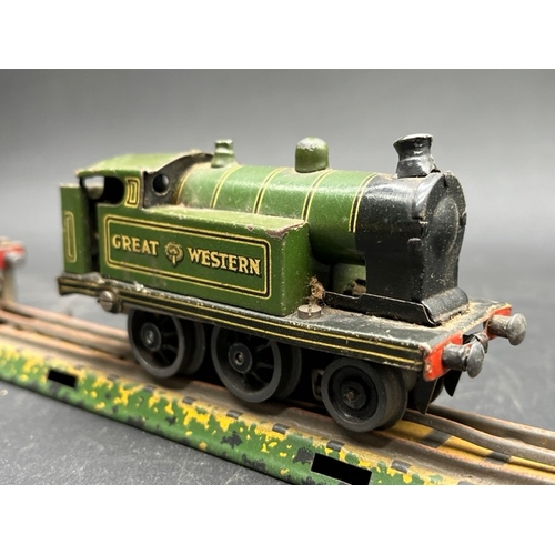 79 - Pre-war Bing gauge OO 3-rail electric railway to including LMS 2-4-0 and Great Western 2-4-0 Locomot... 