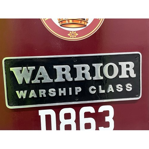 70 - Warrior Warship Class D863 display board with cast nameplate and others
Mounted on a 880mm x 1220 mm... 