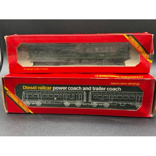 47 - Hornby R157 DMU Met-Cam Lightweight DMU power car M79628 in BR green with Trailer Car & Hornby R334 ... 