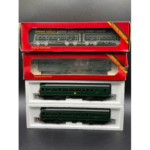 47 - Hornby R157 DMU Met-Cam Lightweight DMU power car M79628 in BR green with Trailer Car & Hornby R334 ... 