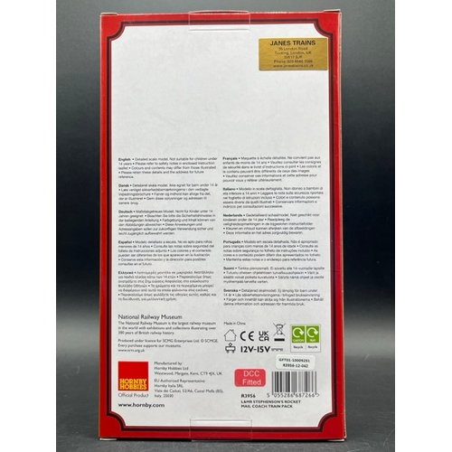 38 - Hornby R3956 Stephenson's Rocket 0-2-2 'Royal Mail' train pack with three Liverpool and Manchester R... 