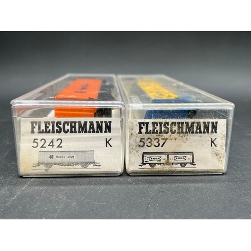 147 - 27 HO Fleischmann European wagons, vans and tankers each in a box or case 'Ready to Roll'
(3200g)