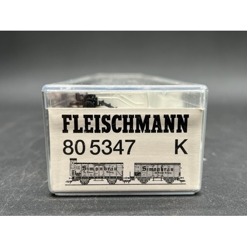 147 - 27 HO Fleischmann European wagons, vans and tankers each in a box or case 'Ready to Roll'
(3200g)