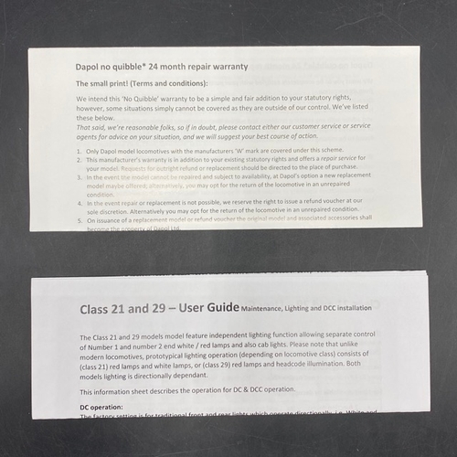 5 - Dapol 4D-025-003 Class 21 D6116 in BR green with small yellow panels - as New
(900g)
Not tested as a... 