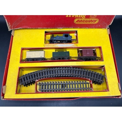 127 - Two Triang Train sets Nos. RS24 and RS42
(2000g)
Locomotives included 
Blue pug 0-4-0 #6 Tested Runn... 