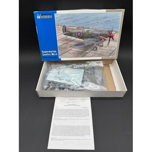 201 - 12 1:48 Scale Military Aviation Plastic Model Kits. (5500g). (12).
Makers include - Airfix & Eduard.
