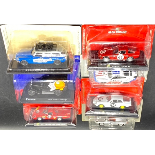 49 - 11 1:43 Scale Carded Race Cars & Other Vehicles 
(1550g)
Includes:-
Alfa Romeo, Porsche, Peugeot, Fe... 