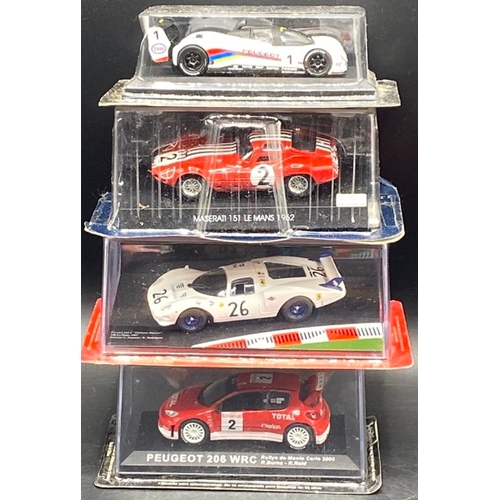 49 - 11 1:43 Scale Carded Race Cars & Other Vehicles 
(1550g)
Includes:-
Alfa Romeo, Porsche, Peugeot, Fe... 