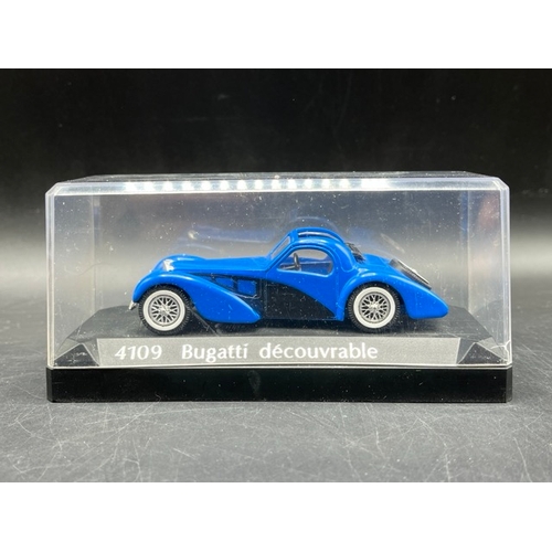 59 - 9 1:43 scale Bugatti models from IXO (4), Solido (4) and Eligor (1)
(1600g)
ixo LM1937 Bugatti type ... 