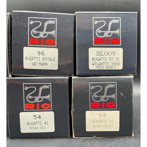 60 - 10 Rio 1:43 Bugatti model cars in F/G condition each in F/G box
(2200g)
Includes:-
SL009 Bugatti 57 ... 