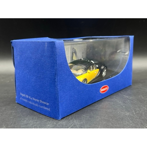 19 - 3 AUTOart Bugatti 1:43 models in boxes 
(700g)
50904 Bugatti EB 16.4 Veyron Showcar (Black/Yellow)
5... 