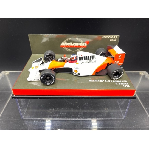 9 - 6 Paul’s Model Art MINICHAMPS (4) and McLaren Collection (2) racing cars (1:43 scale) (700g)
Include... 