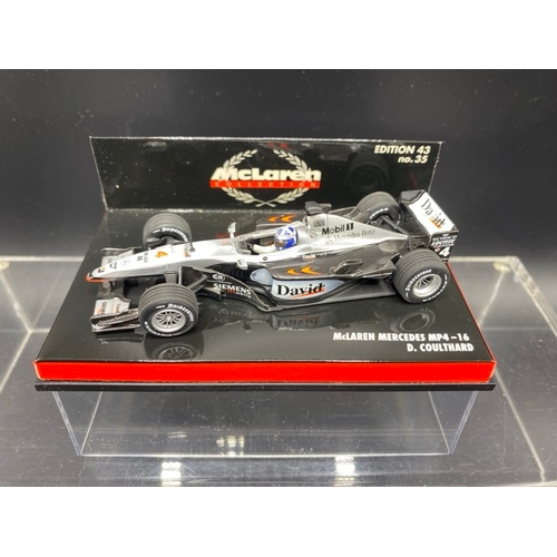 11 - 6 Paul’s Model Art MINICHAMPS (5) and McLaren Collection (1) racing cars (1:43 scale) (700g)
Include... 