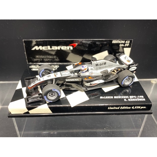 14 - 6 Paul’s Model Art MINICHAMPS mixed lot racing cars (1:43 scale) (700g)
Includes:
Williams BMW FW22 ... 