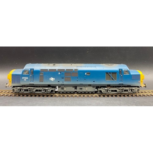 264 - Bachmann Branchline 32-781A Class 37/0 37034 in BR Blue with Split Head Code (weathered) - Tested Ru... 