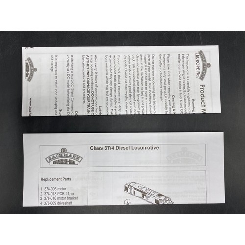 264 - Bachmann Branchline 32-781A Class 37/0 37034 in BR Blue with Split Head Code (weathered) - Tested Ru... 