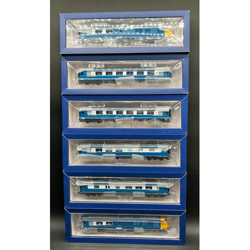 195 - Bachmann Branchline 31-256DC Class 251 Blue Pullman 6-car Midland set in Nanking blue with full yell... 