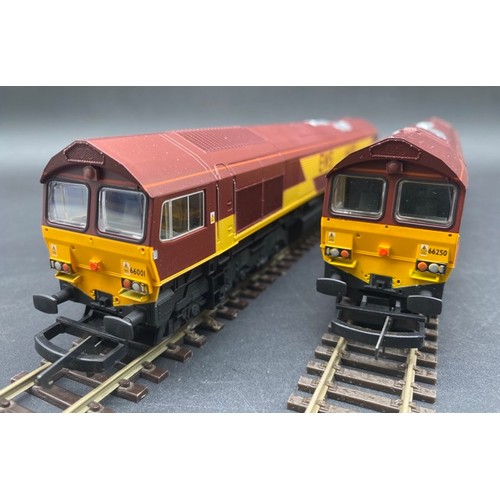 Two OO Lima Class 66 EWS Diesel Locomotives - Both Tested Runners Lima ...