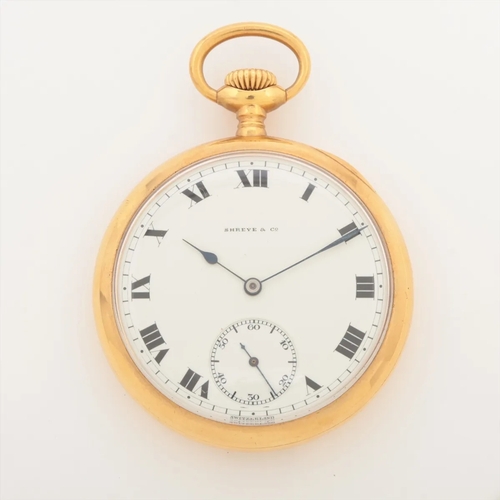Patek Philippe Double Signed Shreve & Co. 18k Yellow Gold Pocket Watch ...