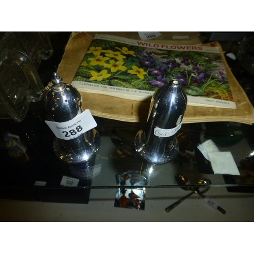 288 - SILVER PLATE SALT AND PEPPER SHAKERS