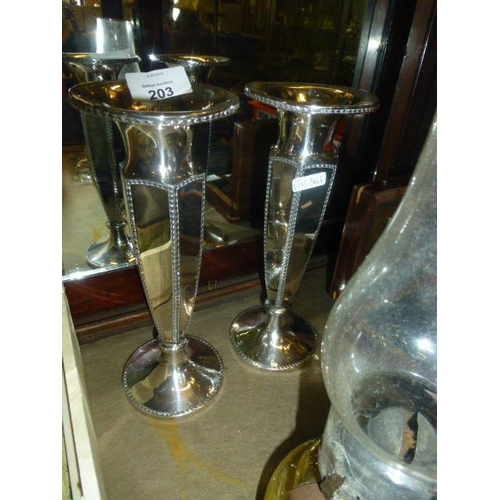 203 - PAIR OF EDWARDIAN VASES