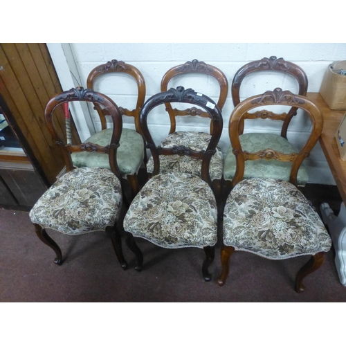 282 - SET OF 6 VICTORIAN BALLOON BACK CHAIRS